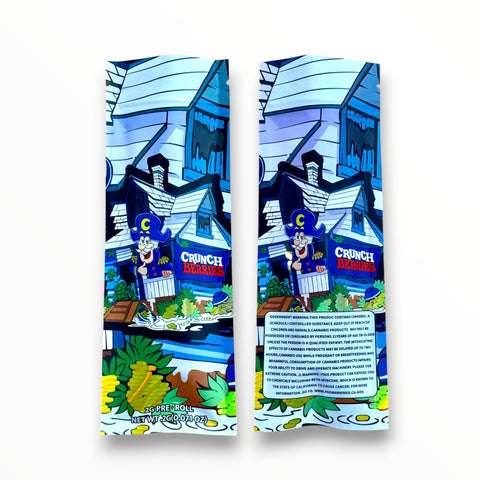 Crunch Berries 2 Grams Holographic Pre Roll (Blue) EMPTY PACKAGING