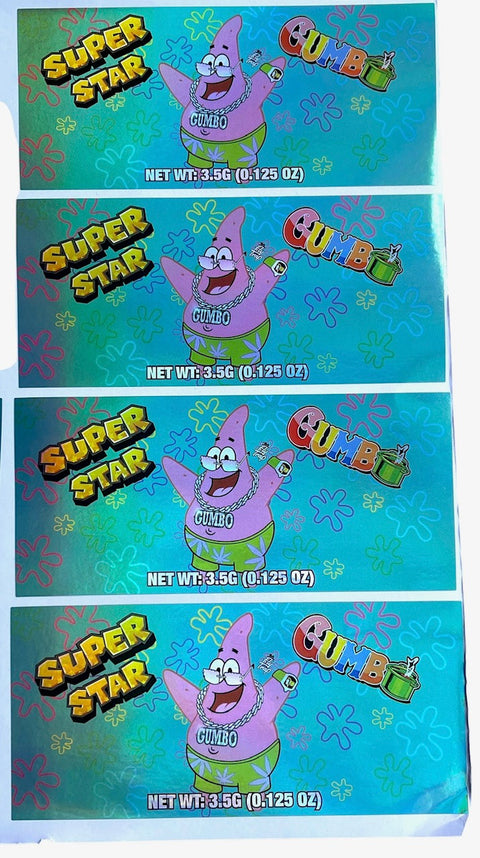 Popsicle Superstar Gumbo 3.5 grams Container Holographic Sticker