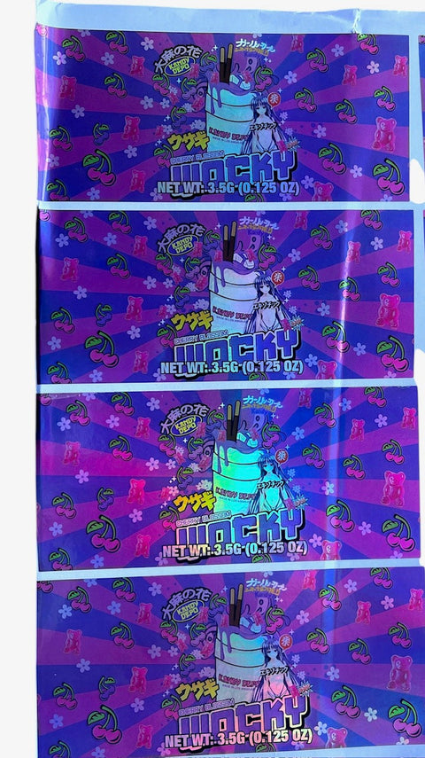 Popsicle Kandy Depo Cherry Blossom Wocky 3.5 grams Container Holographic Sticker