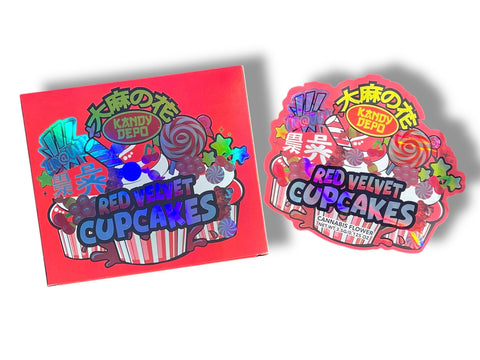 Kandy Depo Red Velvet Cupcakes Mylar Bag with Box 3.5 Grams