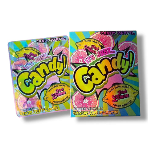 Candy Pink Lemon Mylar Bag with Box 3.5 Grams