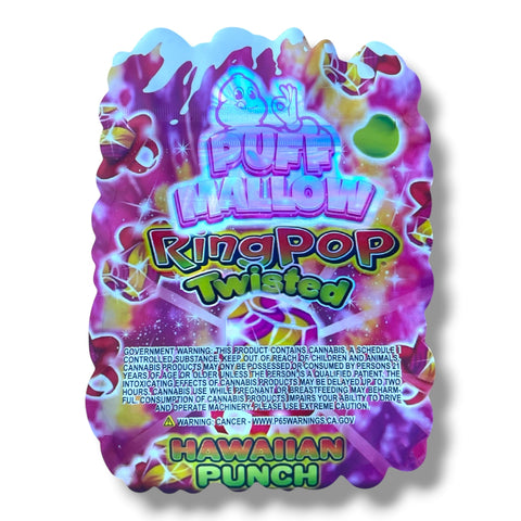 Puff Mallow Ring Pop Twisted Hawaiian Punch Mylar Bag 3.5 Grams