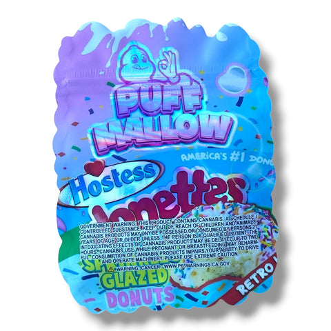 Puff Mallow Hostess Donettes Spinklez Glazed Donuts Mylar Bag 3.5 Grams