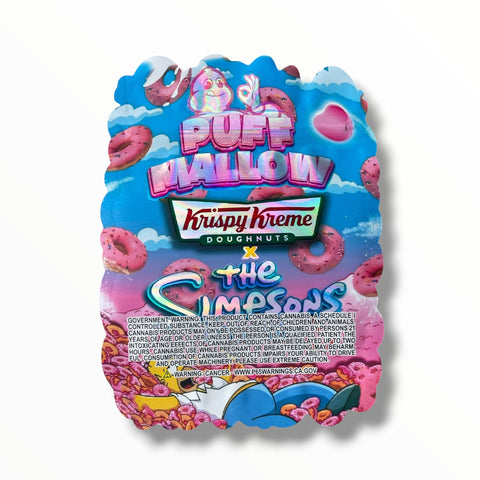 Puff Mallow Krispy Kreme Simpsons Donuts Mylar Bag 3.5 Grams