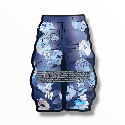 Gear Shifters Denim Tearz Pants Blue Tier 2 Mylar Bag 3.5 Grams