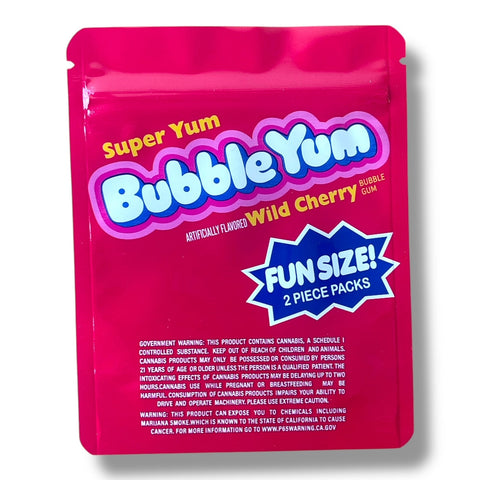 Bubble Yum Wild Cherry Mylar Bag 3.5 Grams