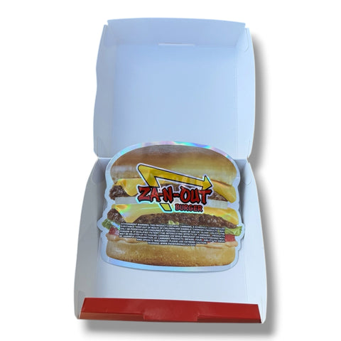 Za-N-Out 3.5g Mylar Bag & Burger Box Set | Smell Proof Packaging