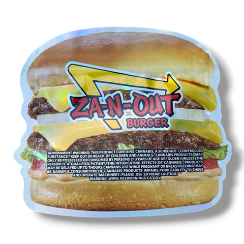 Za-N-Out 3.5g Mylar Bag & Burger Box Set | Smell Proof Packaging