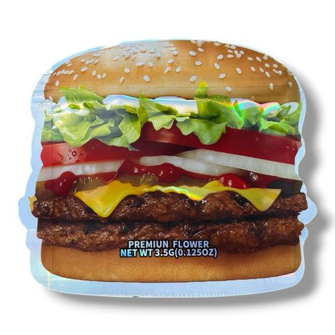 Zaza King Burger 3.5g Mylar Bag & Burger Box Set | Smell Proof Packaging