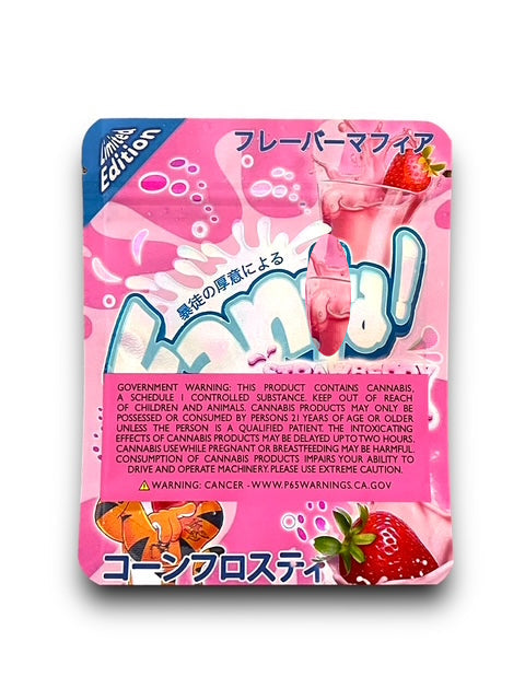 Fann-taa Frossted Flakkez Strawberry Milkshake Mylar Bag 3.5 Grams