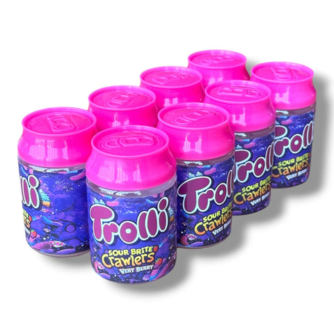 Trolli Sour Brite Crawlers Very Berry 3.5g Soda Can Master Box – 8 Cans