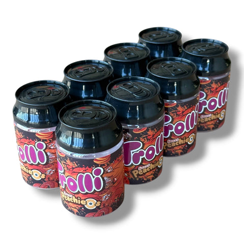 Trolli Sweet Peachie O's 3.5g Soda Can Master Box – 8 Cans