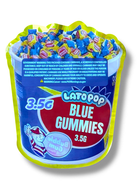 Lato Pop Blue Gummies Bubblegum Mylar Bag 3.5 Grams