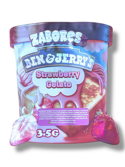 Zabores Strawberry Gelato Mylar Bag 3.5 Grams