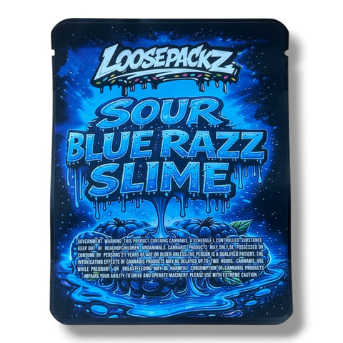 Loosepackz Sour Blue Razz Slime (Soft Sticker) Mylar Bag 3.5 Grams
