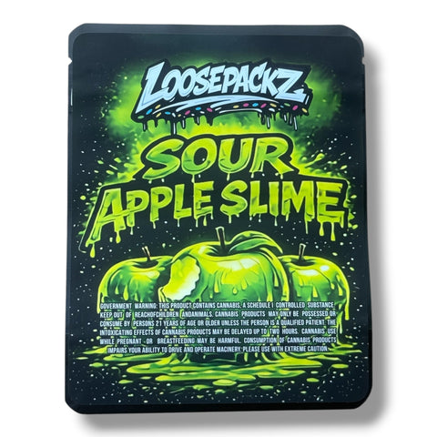 Loosepackz Sour Apple Slime (Soft Sticker) Mylar Bag 3.5 Grams