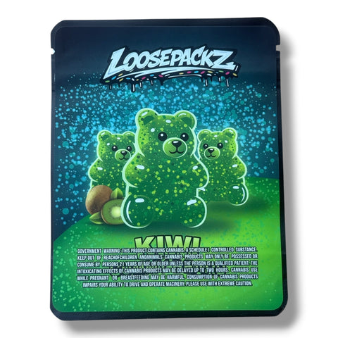 Loosepackz Kiwi Gummy Bears (Soft Sticker) Mylar Bag 3.5 Grams