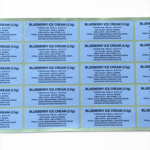 Sprinkles Blueberry Ice Cream (Soft Sticker) With Stickers and Labels Mylar Bag 3.5 Grams