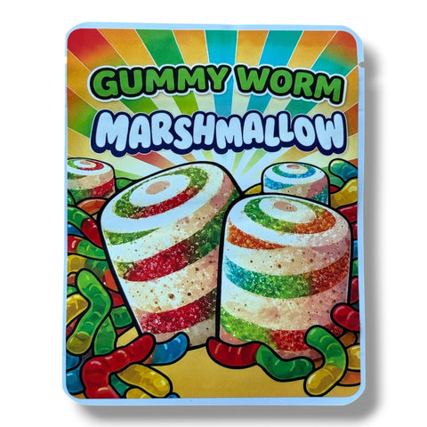 Sprinkles Gummy Worm Marshmallow (Soft Sticker) With Stickers and Labels Mylar Bag 3.5 Grams