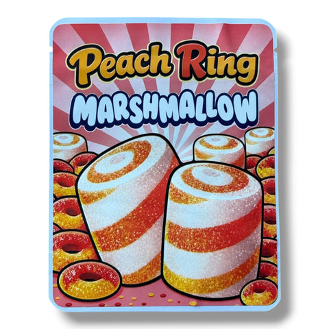Sprinkles Peach Ring Marshmallow (Soft Sticker) With Stickers and Labels Mylar Bag 3.5 Grams
