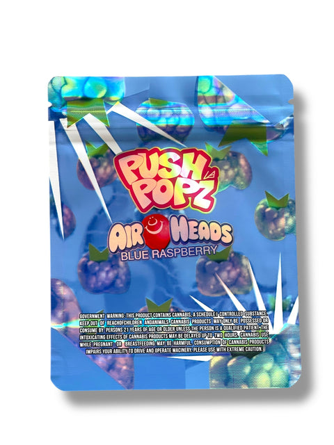 Push Popz AH Blue Raspberry Mylar Bag 3.5 Grams