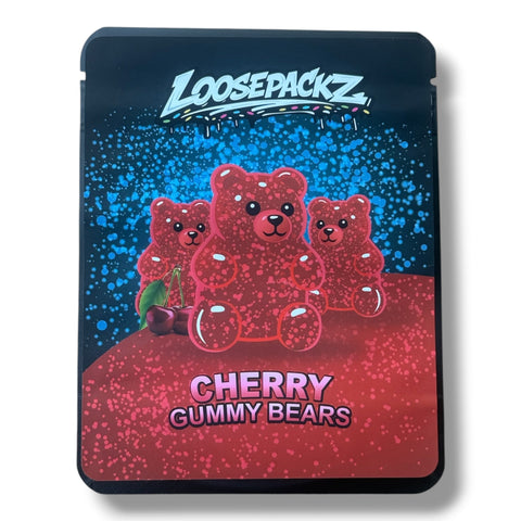 Loosepackz Cherry Gummy Bears (Soft Sticker) Mylar Bag 3.5 Grams