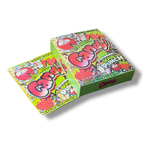 Candy Strawberry Sour Punch Mylar Bag with Box 3.5 Grams