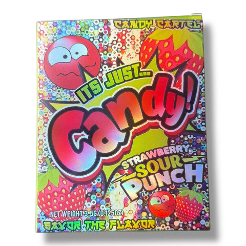 Candy Strawberry Sour Punch Mylar Bag with Box 3.5 Grams