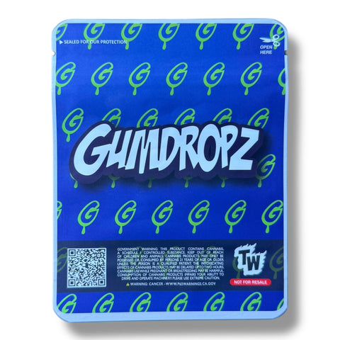Gumdropz Blueberry Sour Straws (Soft Sticker) Mylar Bag 3.5 Grams