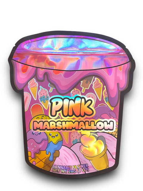 Pink Marshmallow Mylar Bag 1 Ounce