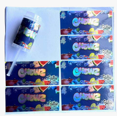 Popsicle Chewz Fruitopia 3.5 grams Container Holographic Sticker