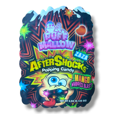 Puff Mallow After Shocks Popping Candy Mango Whipped Blasts Mylar Bag 3.5 Grams