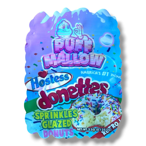 Puff Mallow Hostess Donettes Spinklez Glazed Donuts Mylar Bag 3.5 Grams