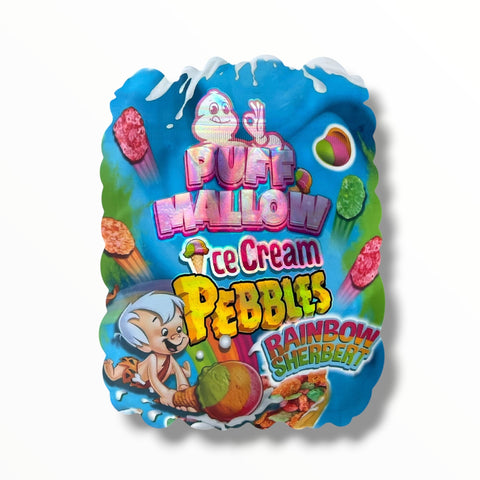 Puff Mallow Ice Cream Pebbles Rainbow Sherbert Mylar Bag 3.5 Grams
