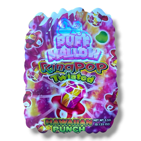 Puff Mallow Ring Pop Twisted Hawaiian Punch Mylar Bag 3.5 Grams