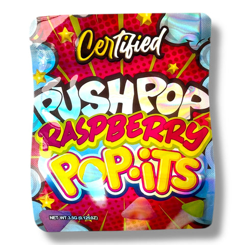 Push Pop Raspberry Pop-Its Mylar Bag 3.5 Grams