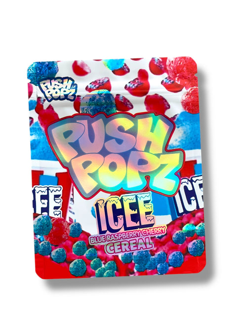 Push Popz Blue Raspberry Cherry Cereal Mylar Bag 3.5 Grams