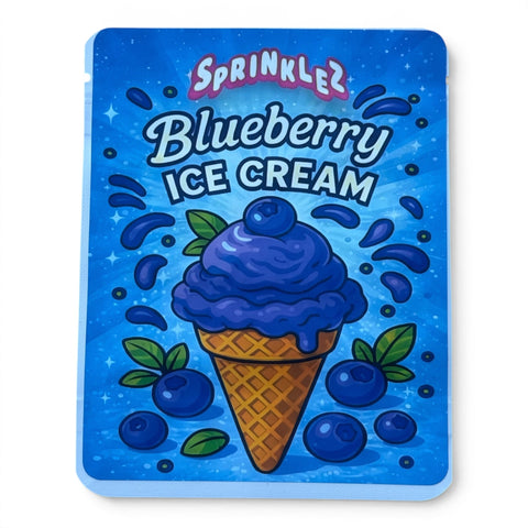 Sprinkles Blueberry Ice Cream (Soft Sticker) With Stickers and Labels Mylar Bag 3.5 Grams