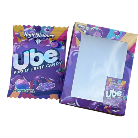 Ube Purple Fruit Candy Mylar Bag with Box 3.5 Grams