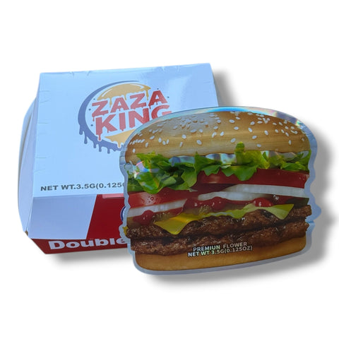 Zaza King Burger 3.5g Mylar Bag & Burger Box Set | Smell Proof Packaging