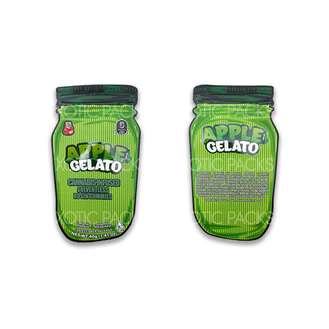 Apple Gelato Rosin gummies packaging mylar bags