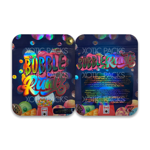 Bubble Runtz mylar bags 3.5 grams