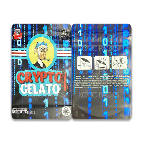 Crypto Gelato mylar bags 3.5 grams