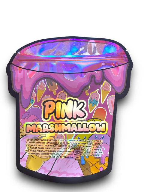 Pink Marshmallow Mylar Bag 1 Ounce