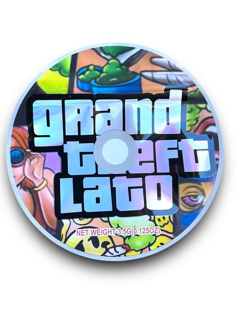 Grand Theft Lato CD Cases With Mylar Bag 3.5 Grams