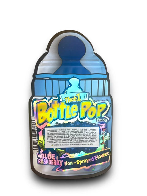 Bottle Pop Blue Raspberry Mylar Bag 3.5 Grams