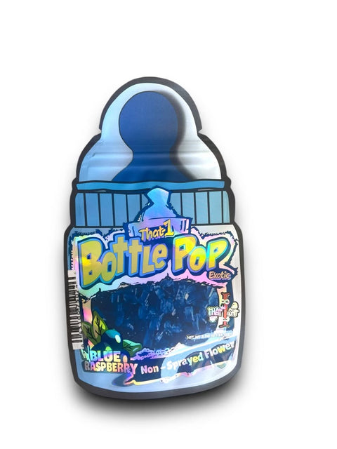 Bottle Pop Blue Raspberry Mylar Bag 3.5 Grams