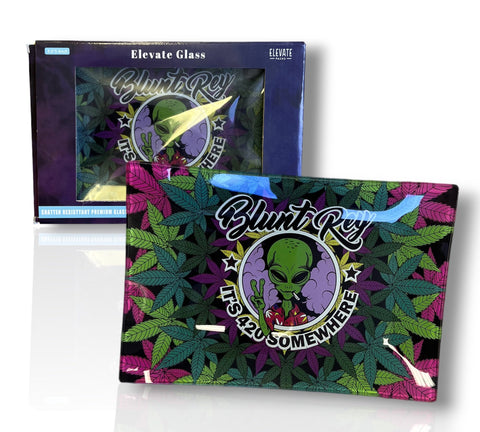 Blunt Ray Elevate Glass Shatter Resistant Rolling Tray