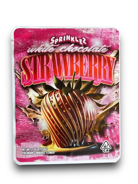 White Chocolate Strawberry (Soft Sticker) Mylar Bag 3.5 Grams