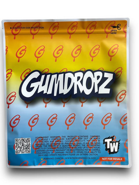 Gumdropz Gummi Peachieos 112 Gram Mylar Bag 1 Pound